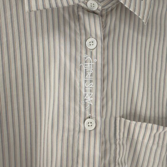 Zadig Voltaire Tais Raye XS Button Up Shirt Stripe Girl Power Designer White - Picture 14 of 15